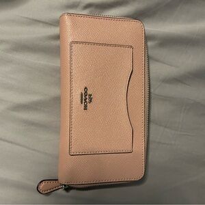 Coach Blush Leather Zip Wallet